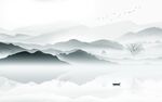 中国风新山水背景墙 TIF分层