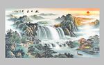 旭日东升山水