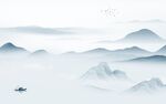 现代意境中式山水 tif分层