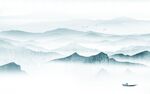 高清 客厅意境山水 tif分层