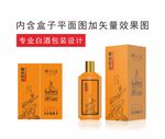 白酒包装顶开盒平面图加效果图