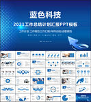 蓝色科技商务风年终工作总结汇报