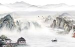 国画中式简约山水 TIF分层