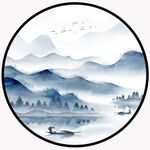 圆形山水画