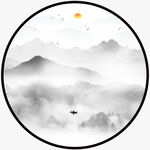 圆形山水画