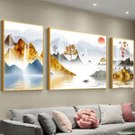 原图中式家和富贵山水装饰画