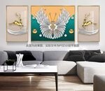 羽毛现代简约轻奢抽象客厅装饰画