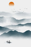 素材山水画