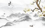 兰花新中式背景墙