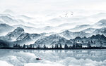 意境水墨山水画
