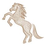 奔跑马手绘矢量