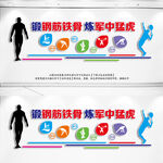军队健身房文化墙