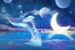 梦幻星空手绘鲸鱼手绘壁画