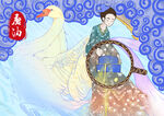 田园风光 稻田 插画 手绘