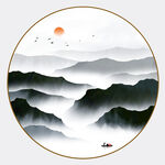 圆形山水画