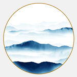 圆形山水画