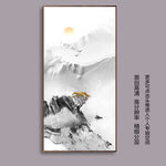 简约抽象黑白水墨山水玄关装饰画