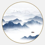 圆形山水画