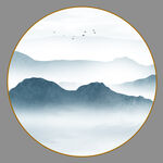 圆形山水画