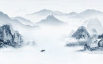 高清 新山水客厅画 tif分层