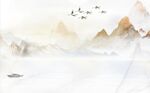 新中式山水背景墙