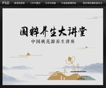国粹养生大学堂背景设计