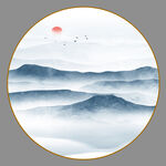 圆形山水画