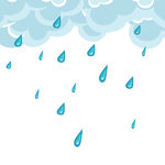 蓝色装饰插画雨水雨滴元素
