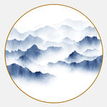 圆形山水画