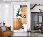 玄关千格鸟麋鹿装饰画