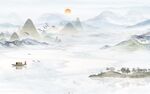 新中式山水背景墙