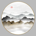 圆形山水画