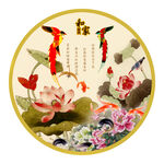 家和富贵圆形装饰画