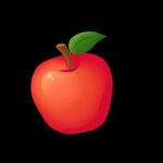 手绘卡通水果一颗红苹果素材
