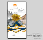 现代简约轻奢山水画玄关
