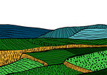 梯田插画