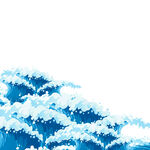 蓝色装饰海水浪花元素
