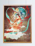 中国风飞天敦煌九色鹿插画