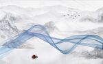 曲线抽象国画山水新中式背景墙