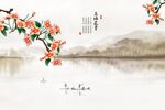 江南春工笔花卉鸟语花香背景墙