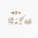 蜂蜜线描矢量