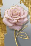 金色花卉玫瑰珐琅彩装饰画