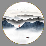 圆形山水画