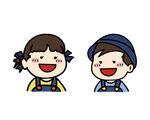 卡通男孩女孩笑脸 