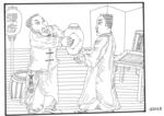 白酒 连环画 手绘 线描 手工