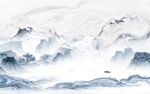 新款中式山水墙画 TIF分层