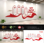 红色物业文化墙