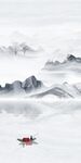无框画玄关唯美山水 分层文件 