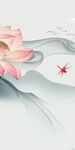 荷花无框山水画 tif分层图