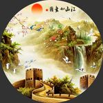 圆形江山如画玄关